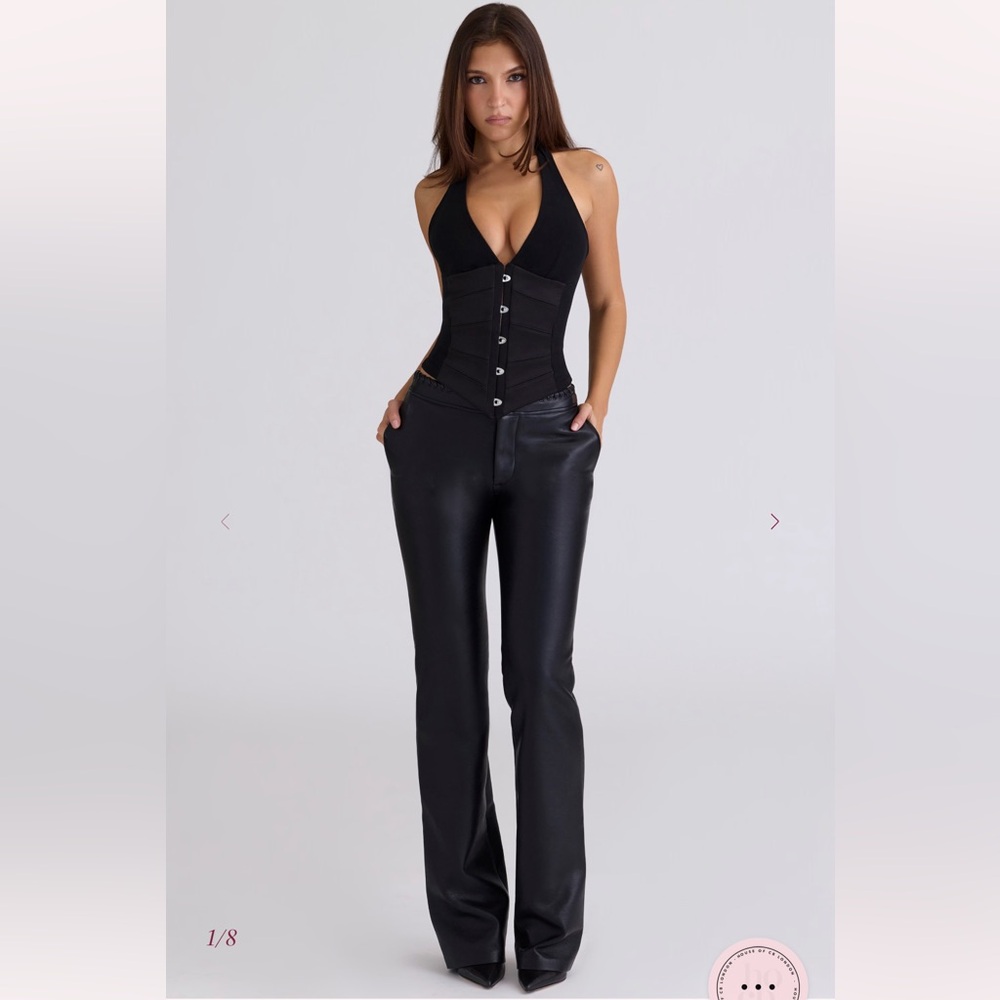 House of CB Adara Black Vegan Leather Pants